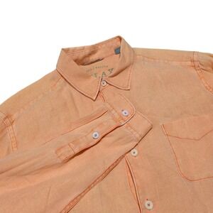 Tommy Bahama Linen Shirt Relax‎ Fit Button Up Long Sleeve Casual L Orange Resort
